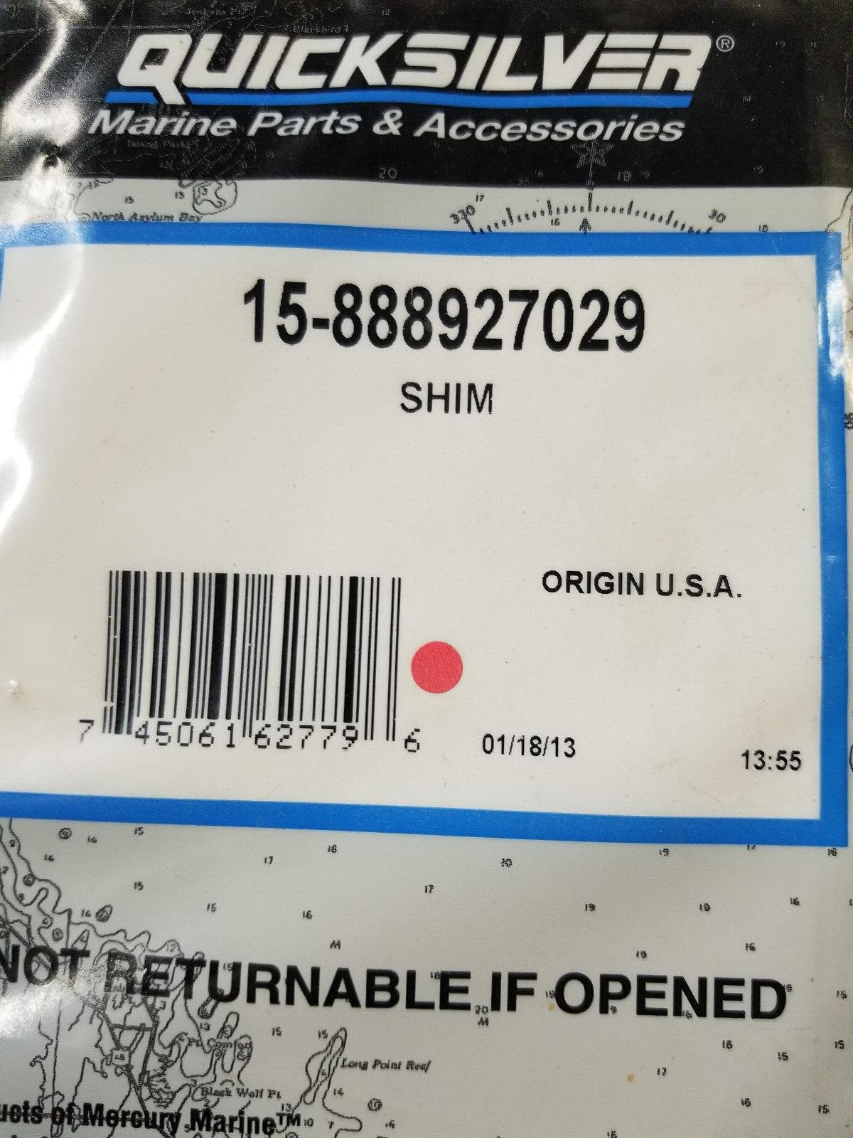 New Mercury Mercruiser Quicksilver OEM Part 15888927029 Shim 15-888927029