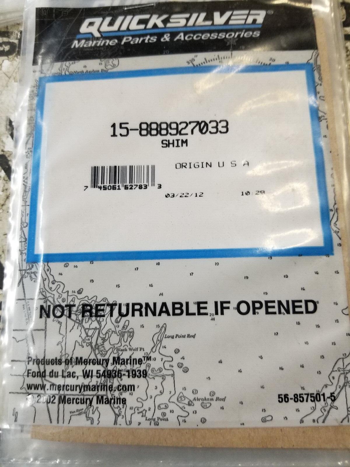 New Mercury Mercruiser Quicksilver OEM Part 15-888927033 Shim