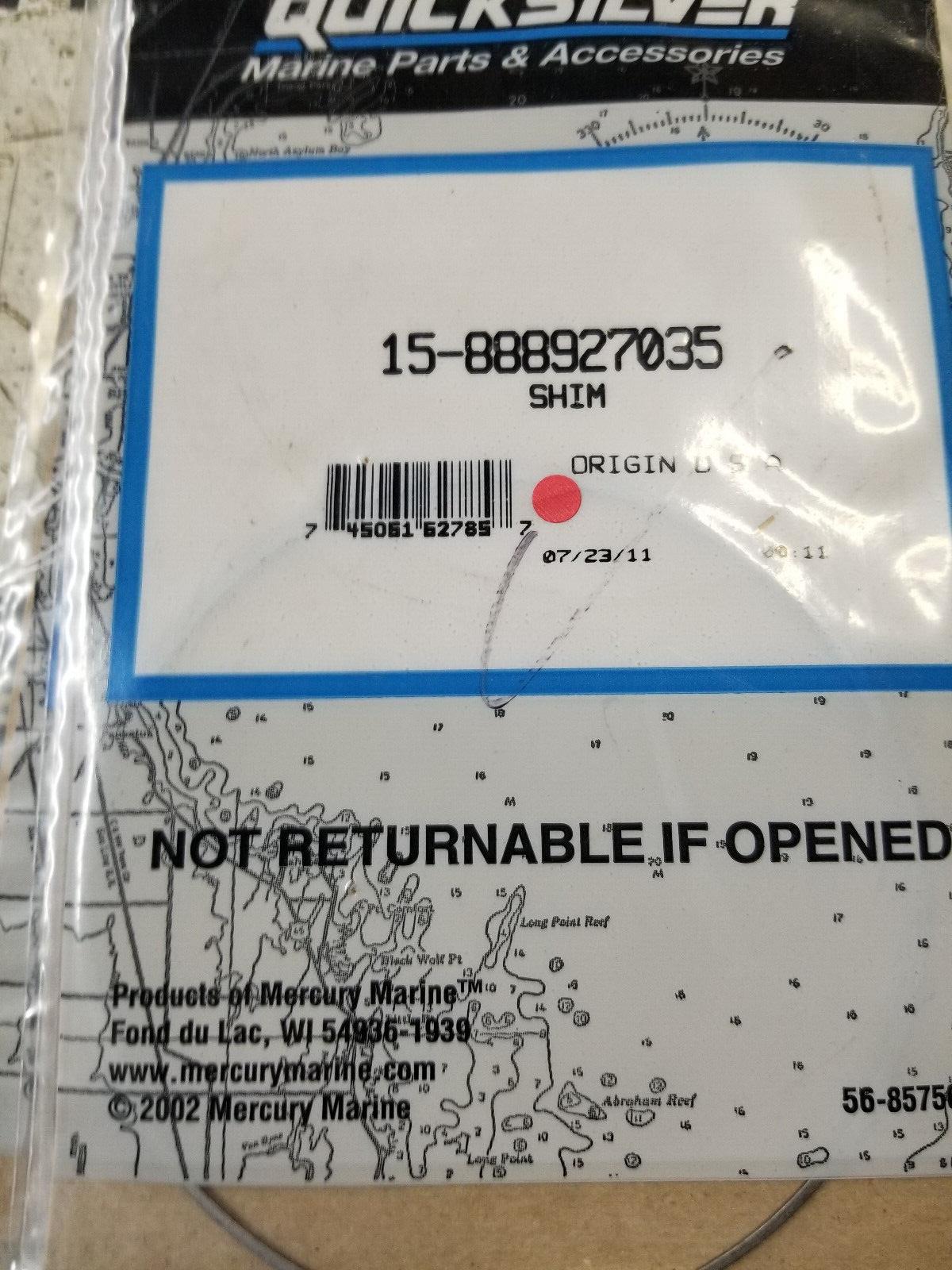 New Mercury Mercruiser Quicksilver OEM Part 15-888927035 Shim