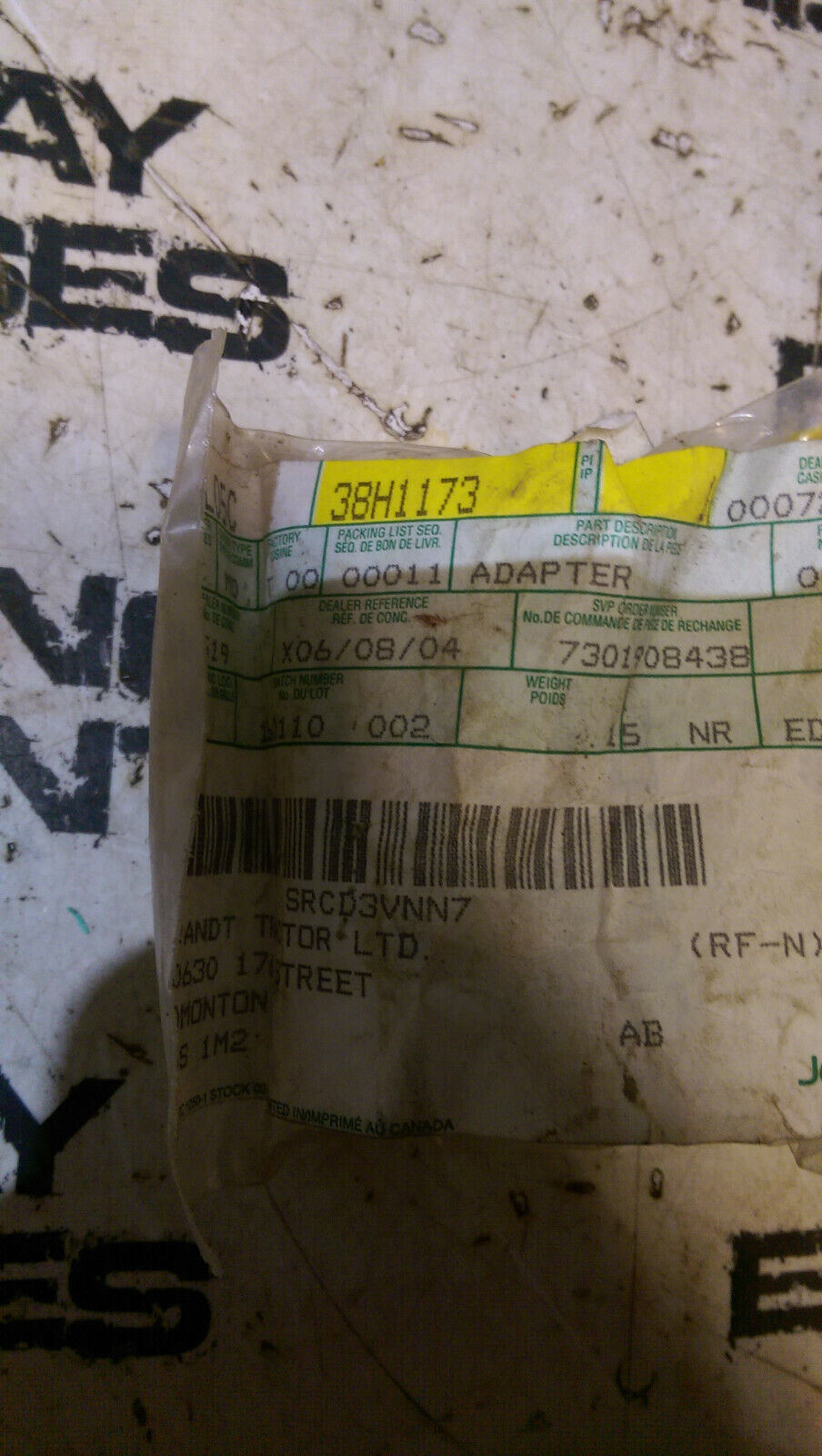 John Deere ADAPTER FITT 38H1173