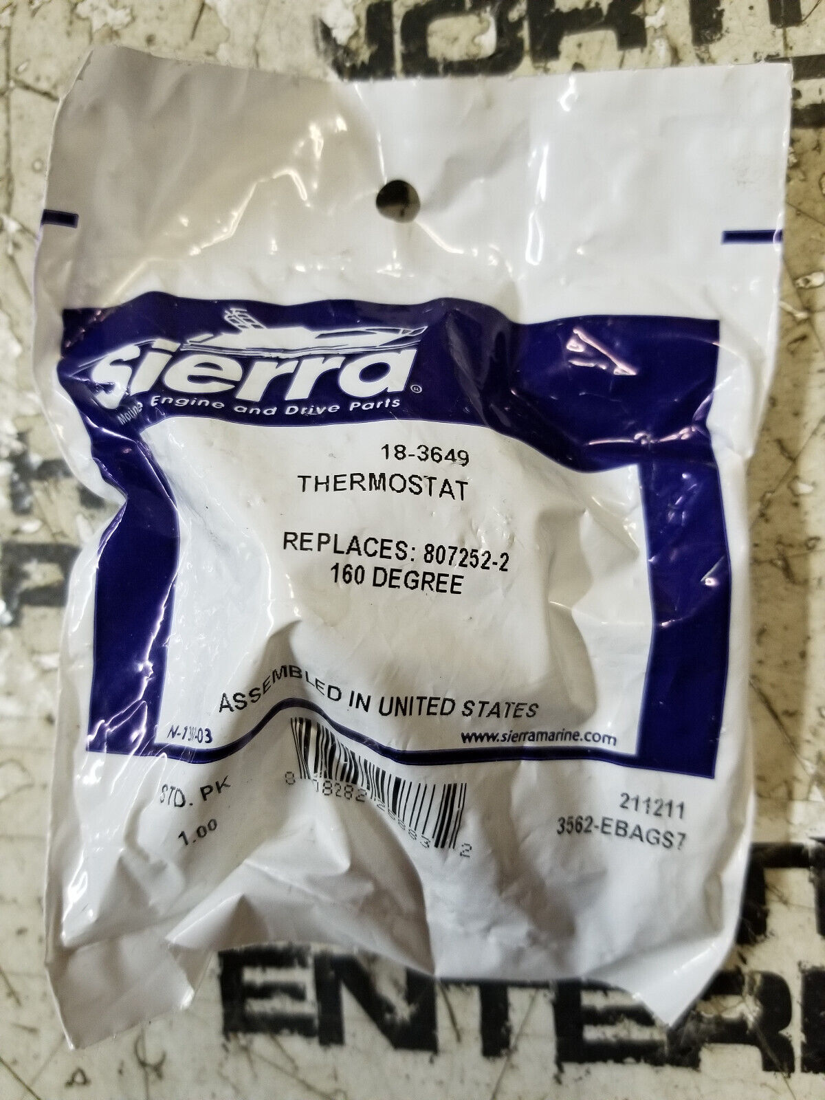 MerCruiser 4.3L, 5.0L, 5.7L 160 Degree Thermostat 8M0109441,807252T2,18-3649