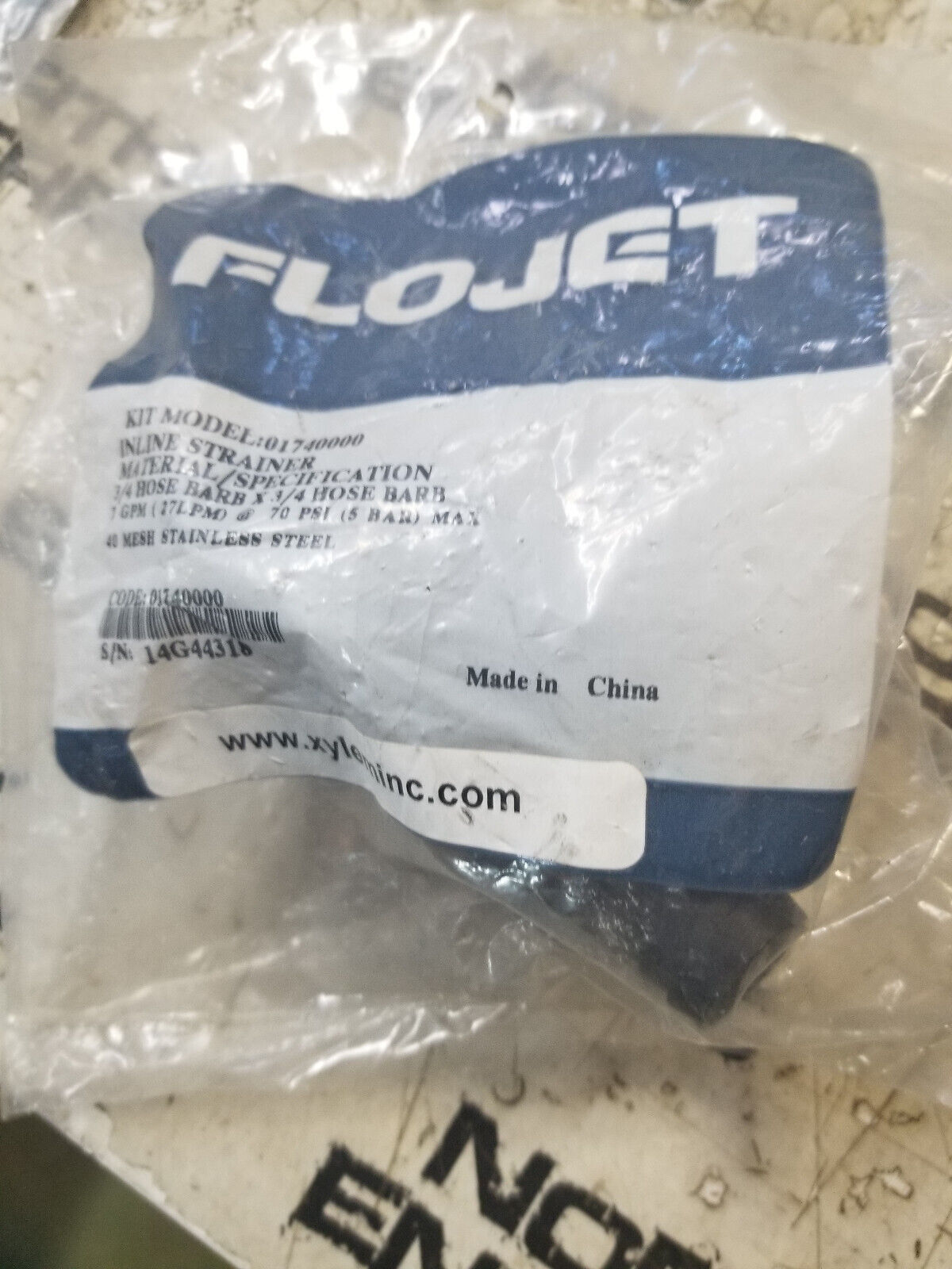 Flojet 01740000 Fresh Water Pump Inlet Strainer 19MM (3/4?) Hose Barbs