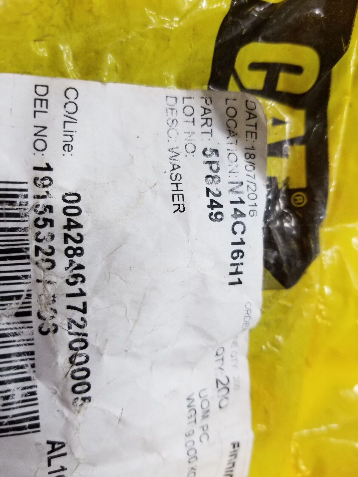 LOT OF 25PC - CATERPILLAR 5P-8249 WASHER 5P8249