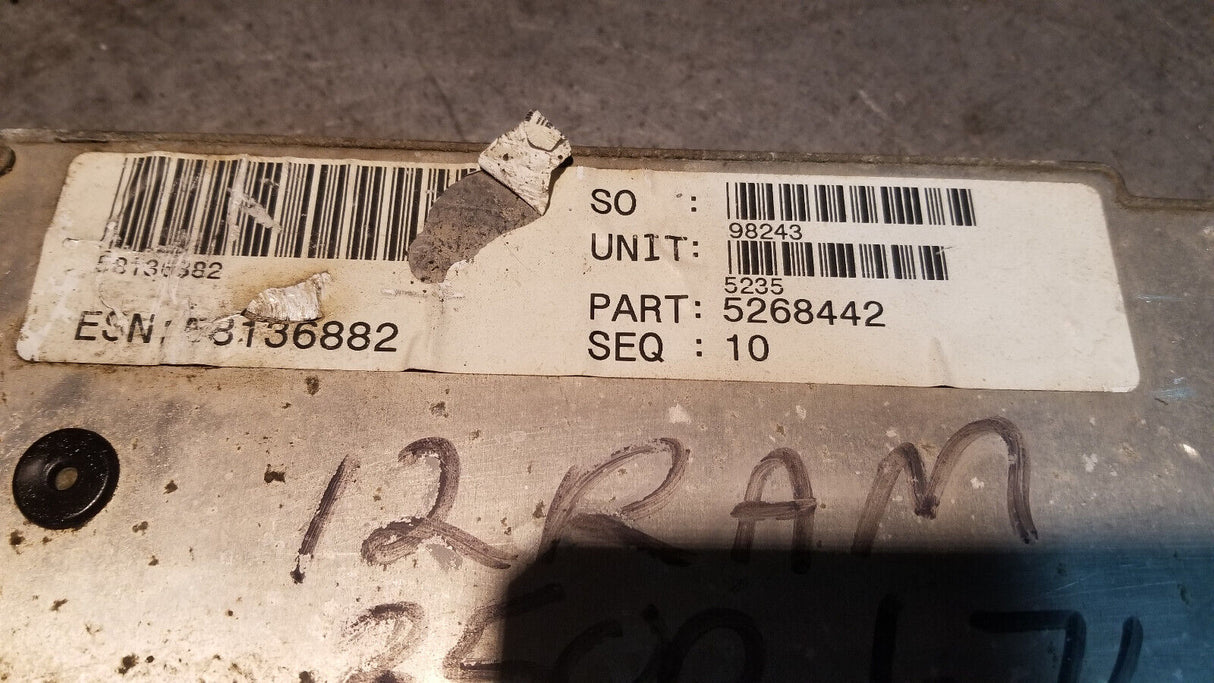 CORE 2010-2012 RAM 2500/3500 ECM 6.7 PCM ECU 5268442 CUMMINS NO COMMUNICATION