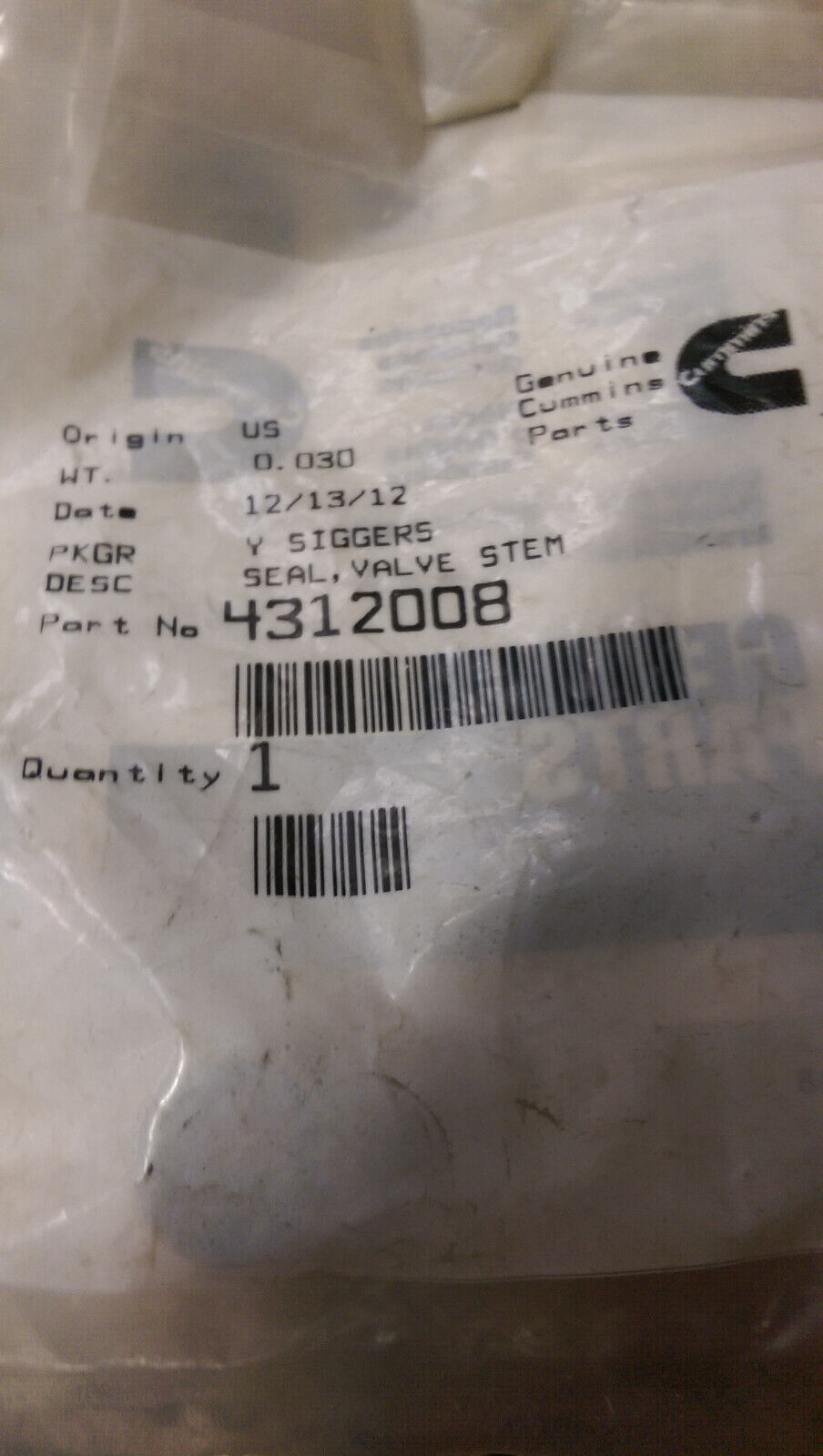 24 - 4312008 CUMMINS VALVE SEAT Cummins 15L ISX QSX QSB RAM 6B 4B