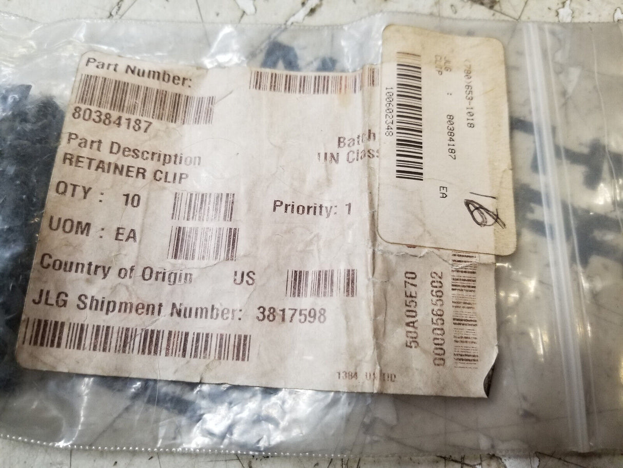 LOT OF 10PC - JLG RETAINER CLIP | Part #80384187