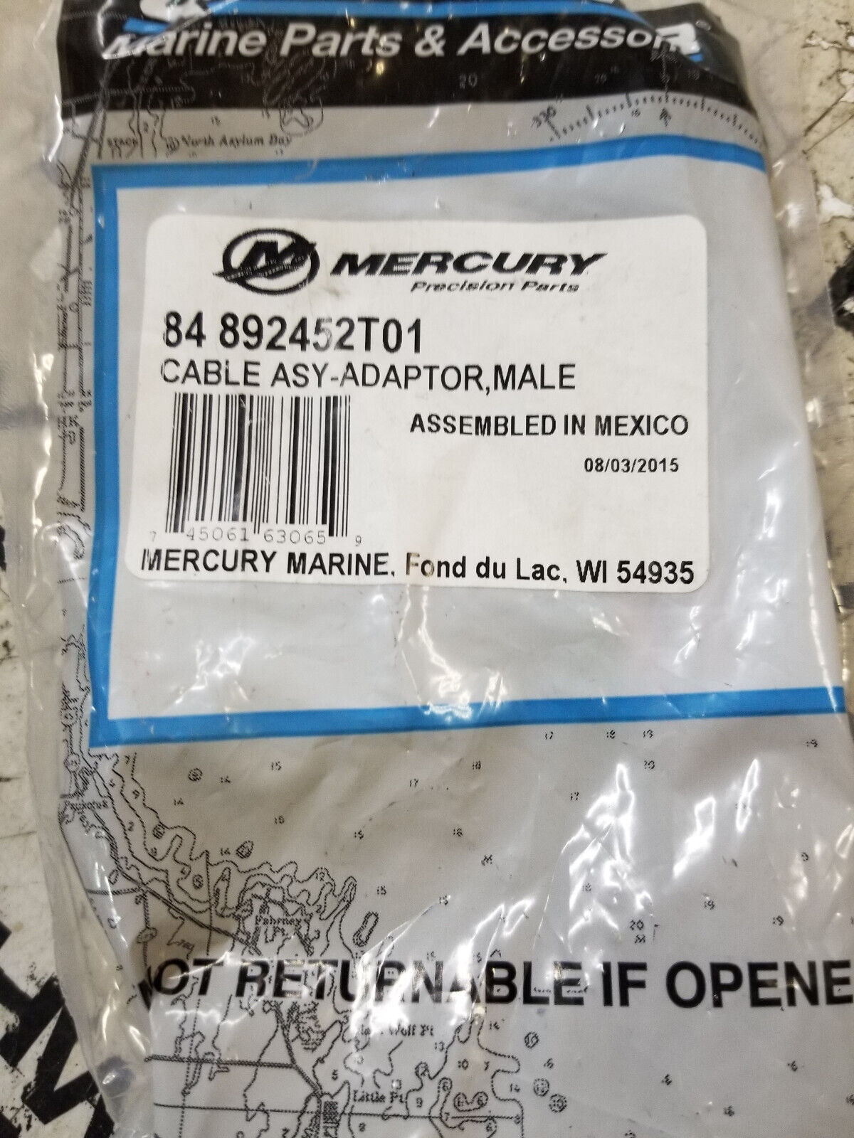 Mercury Quicksilver Male to Male Cable Adapter Assembly 84-892452T01