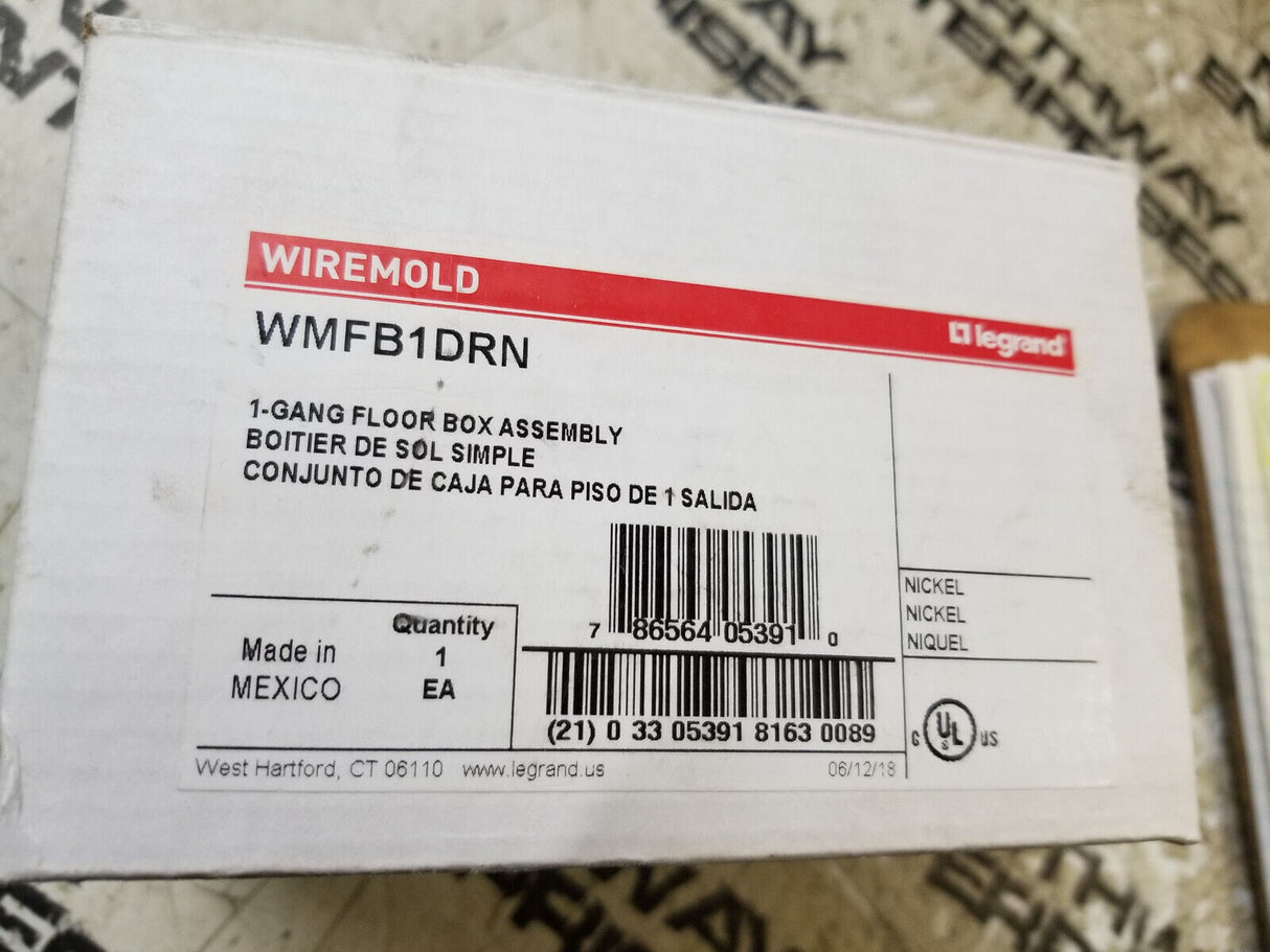 WMFB1DRN LEGRAND Wiremold Floor Box 1 Gangs 2-Outlet, 15 A Duplex