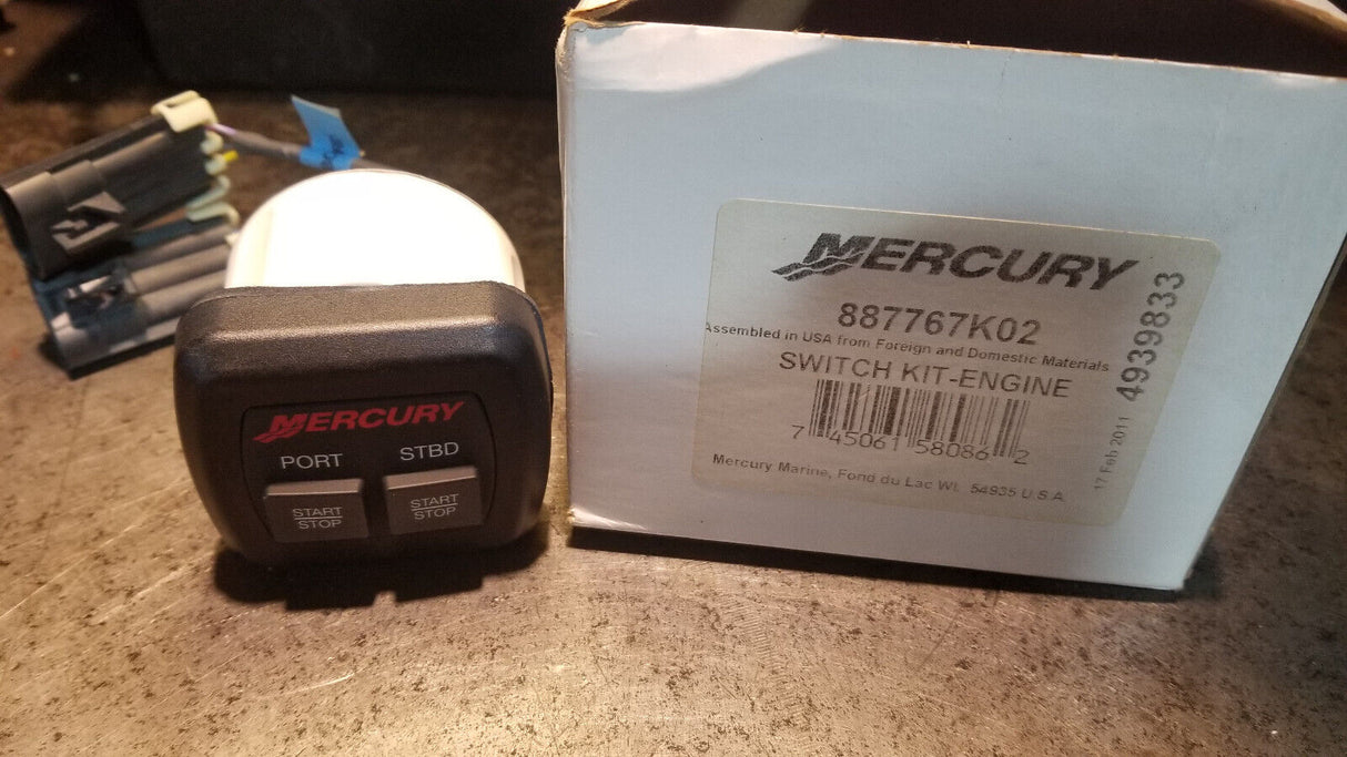Switch Panel STOP/START Kit For Mercury Mercruiser Dash Mount Dual 887767K02