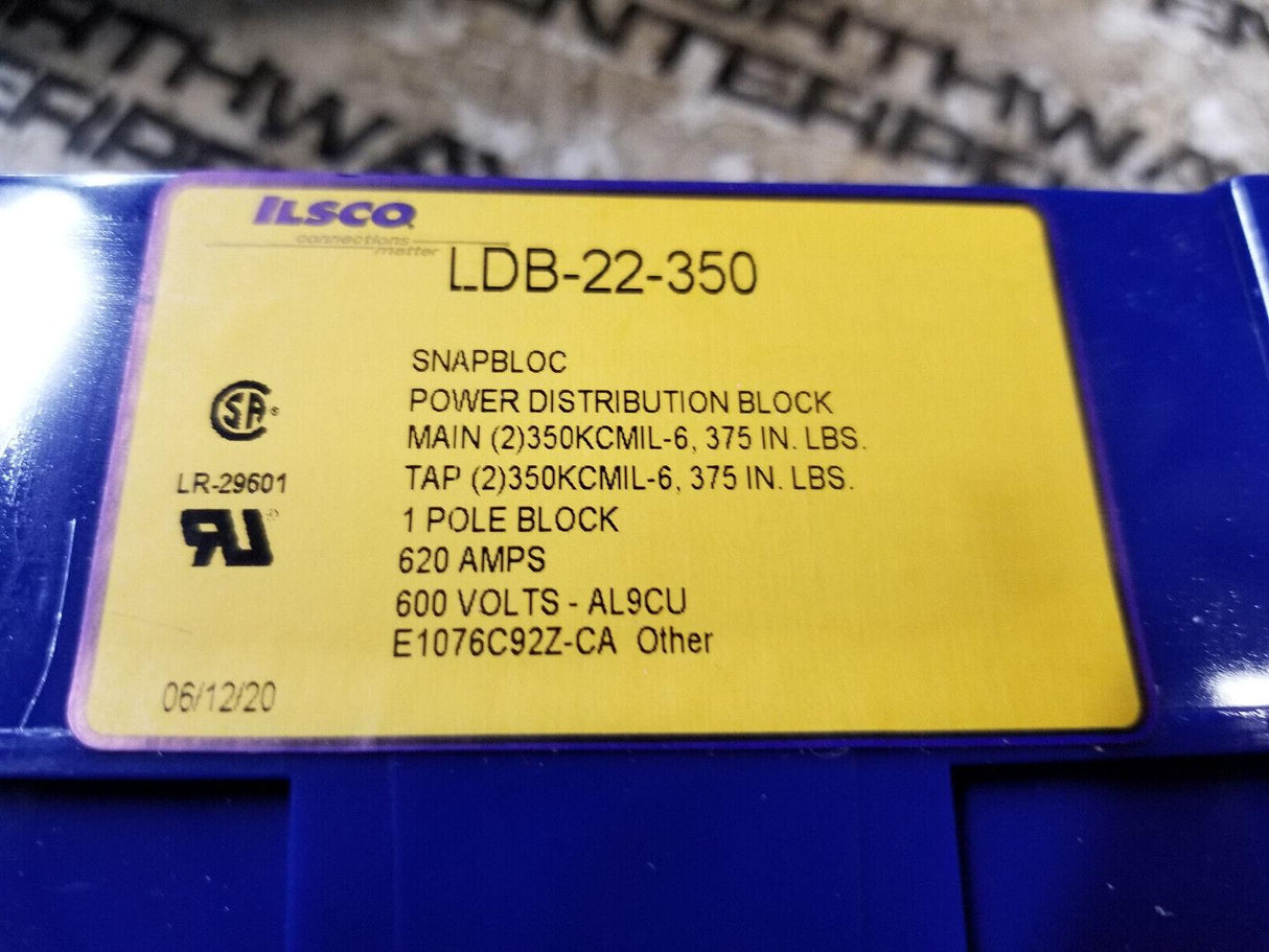 LDB-22-350 - Ilsco - Single Pole Distribution Block