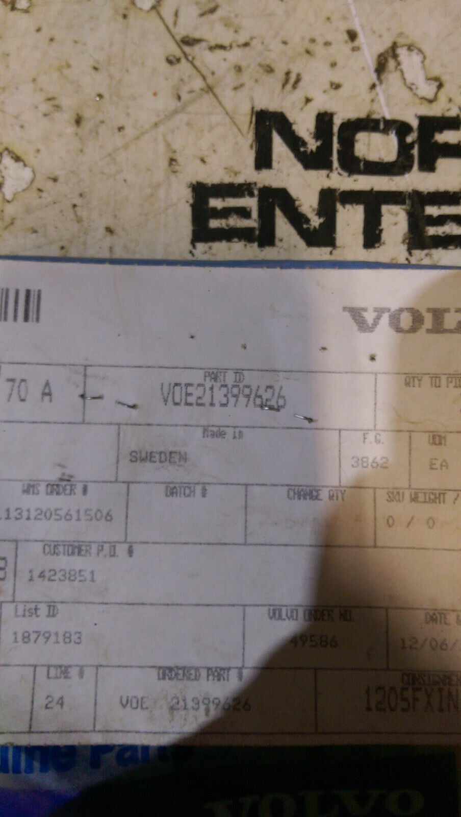 Volvo VOE21399626 21399626 SENSOR EXPANSION TANK LEVEL