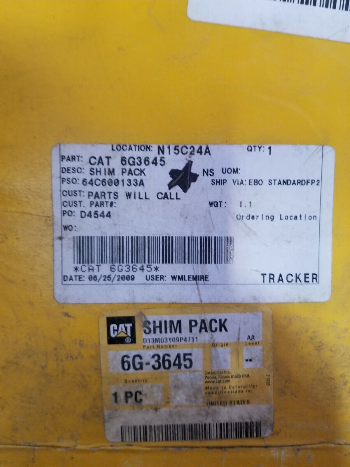 6G-3645 CAT SHIM PACK