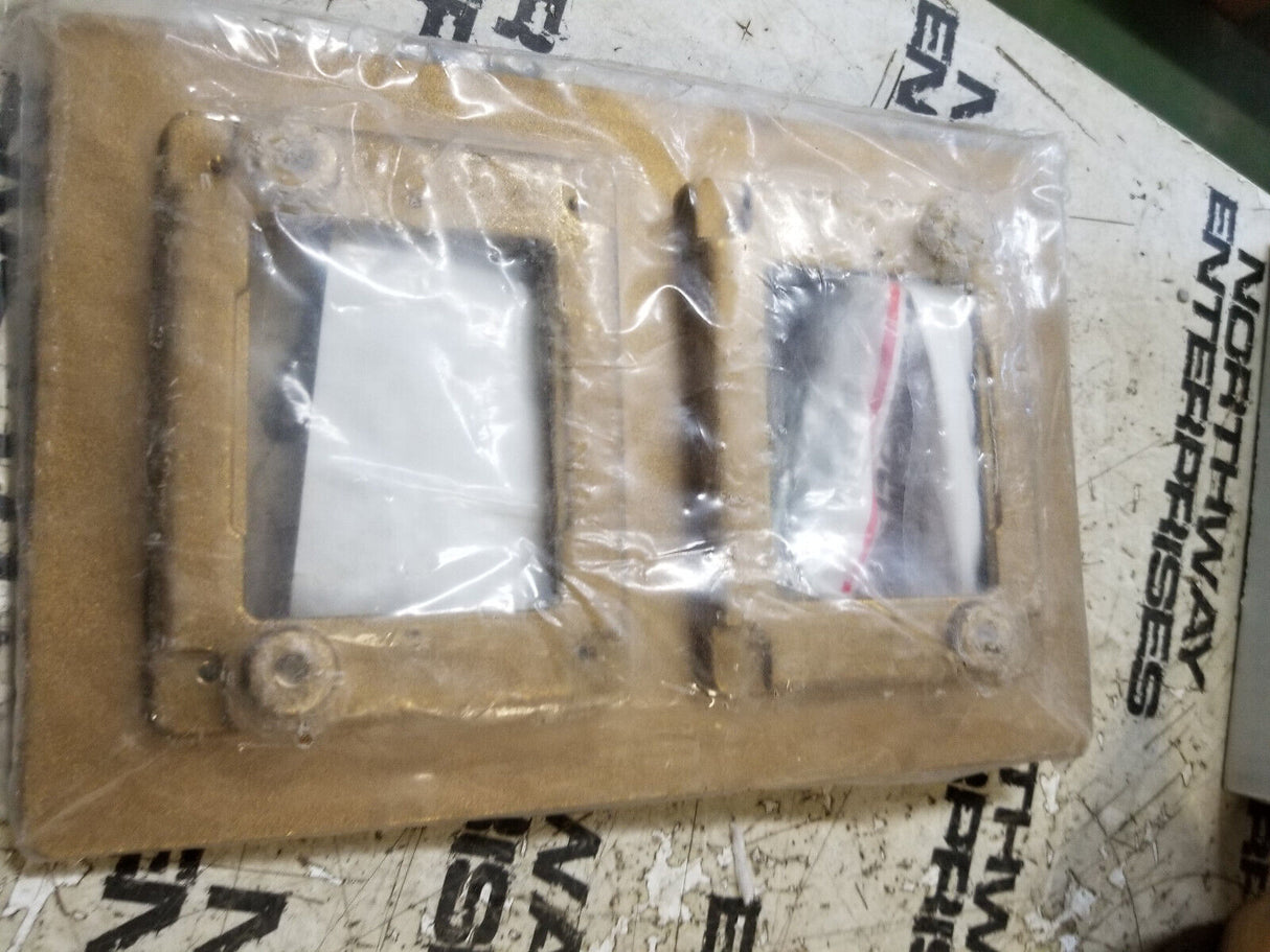 827B Legrand Carpet/ Tile Flange Double Gang Rectangular Brass 6 x 9 inch