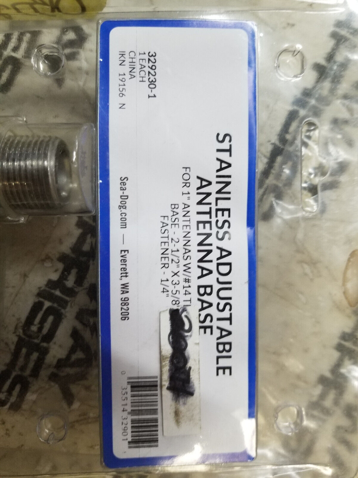 Sea Dog 329230 Stainless Steel Adjustable Antenna Base