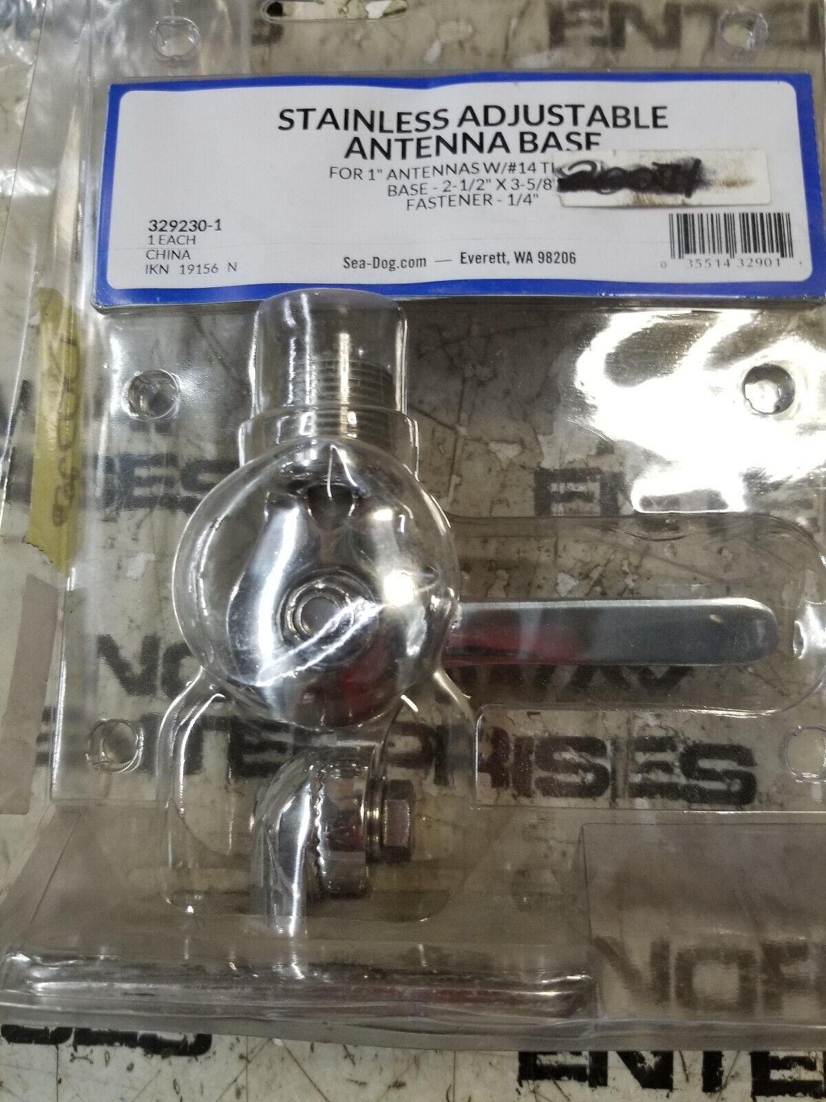 Sea Dog 329230 Stainless Steel Adjustable Antenna Base