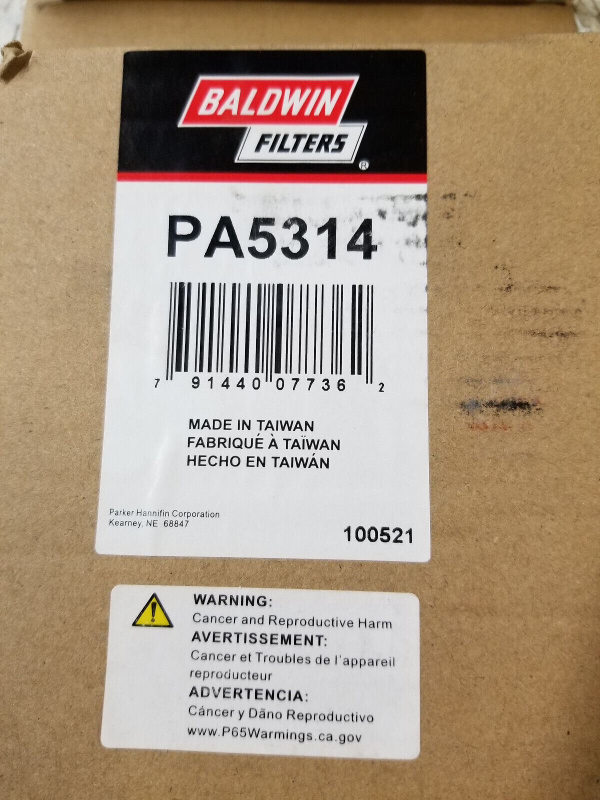 Baldwin PA5314 Cabin Air Filter