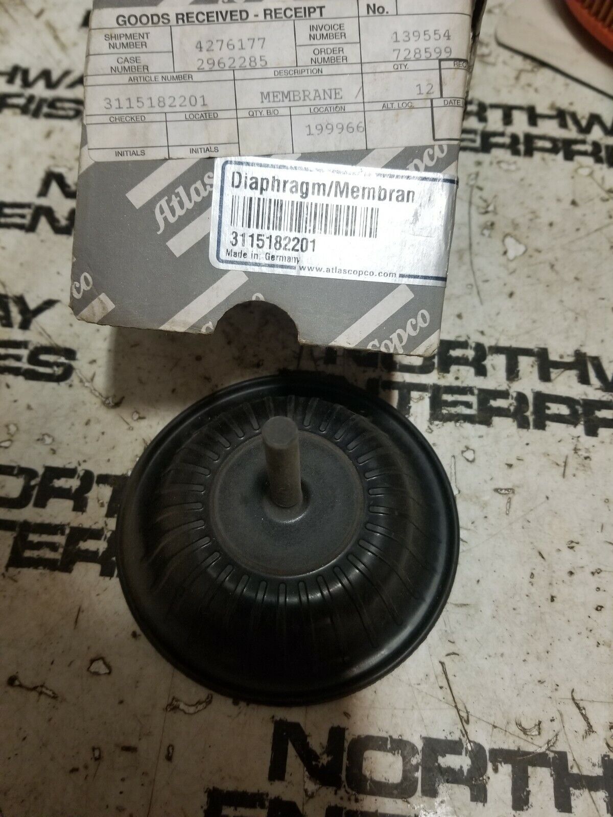Atlas Copco Rock Drill Machine 3115182201 Diaphragm
