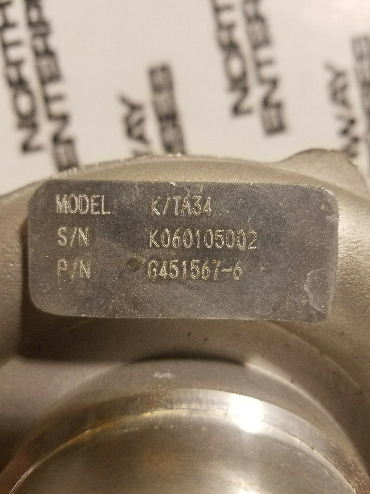 TURBOCHARGER GT TURBO G451567-6 K/TA34 Turbocharger A/R .82 A/R .50