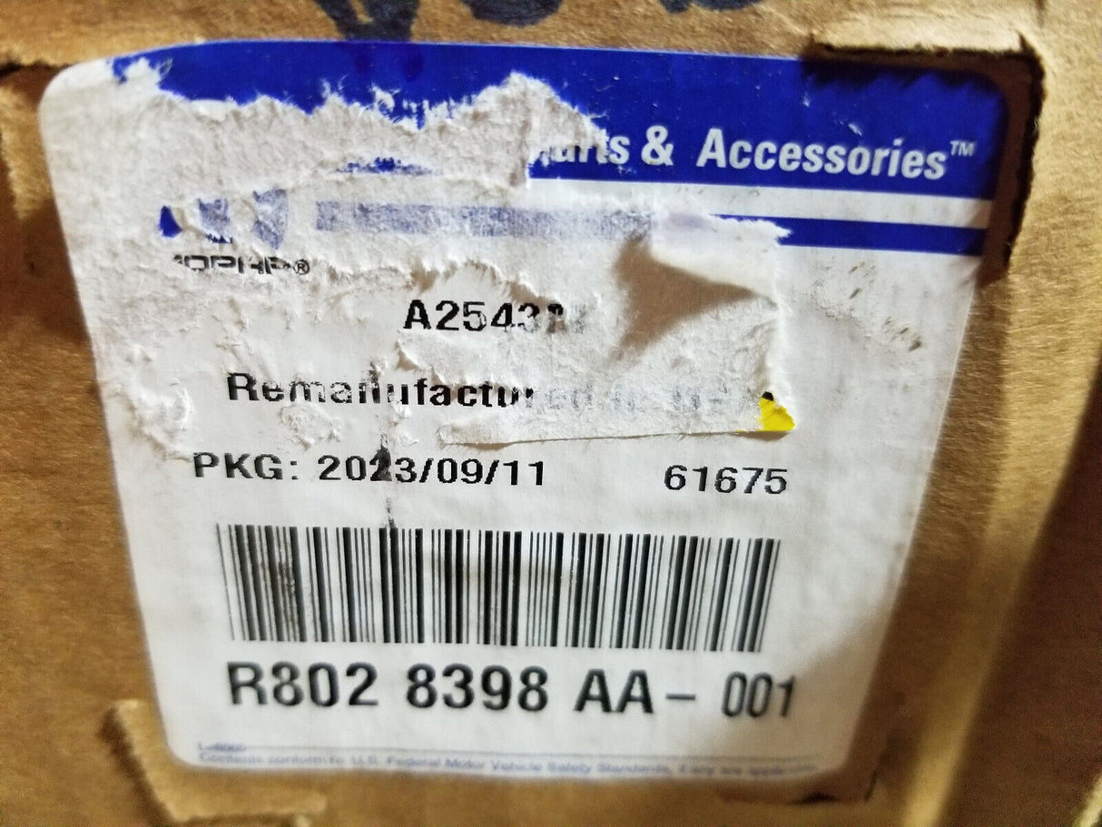 Genuine Mopar Axle Half Shaft, Remanufactured R8028398AA