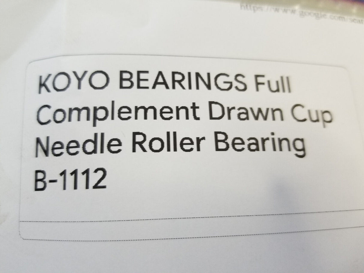 LOT OF 12PC - B-1112 KOYO BEARING 0.6875 x 0.8745" x 0.750"