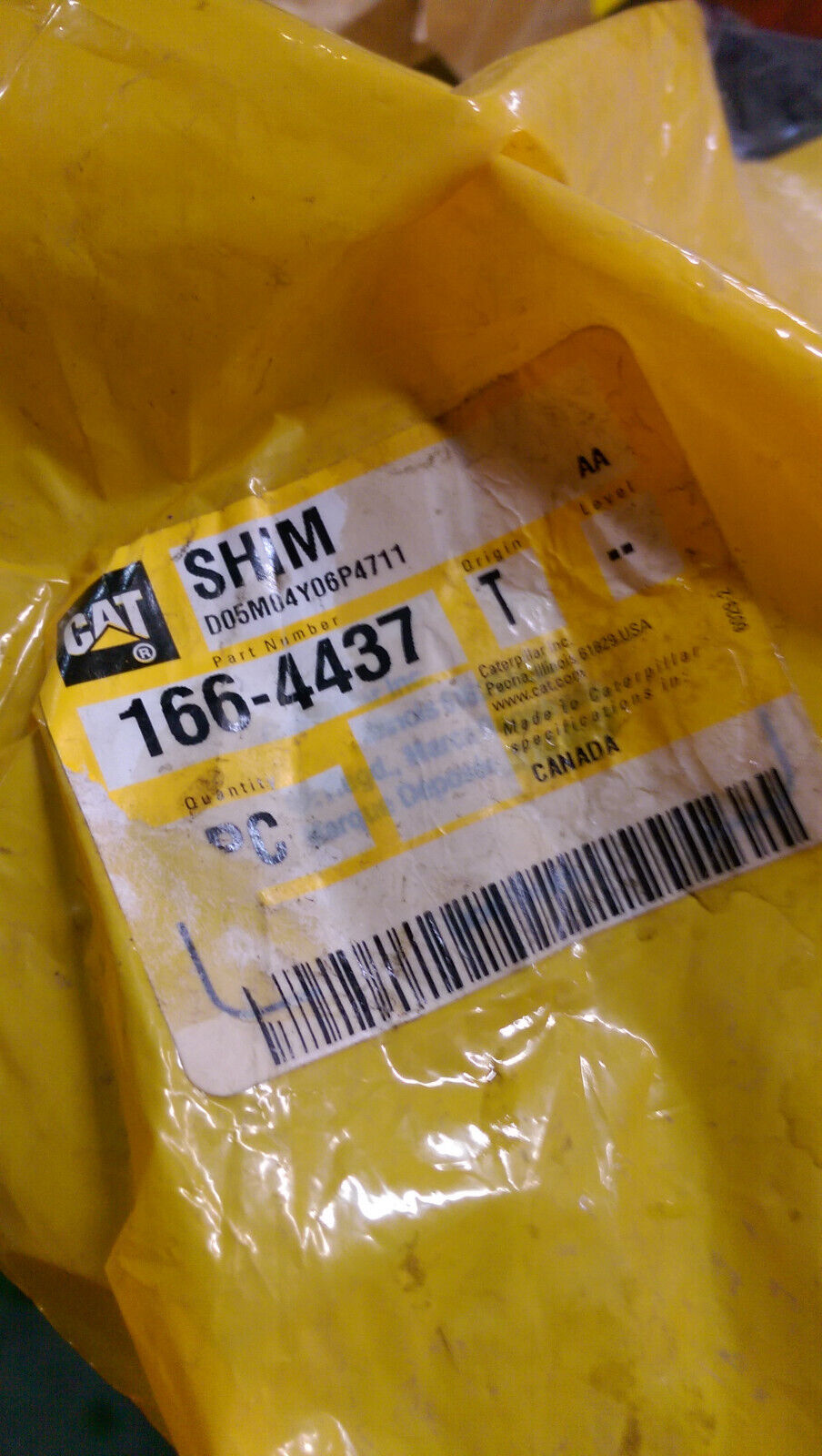 166-4437 Caterpillar Shim 1664437 d6r