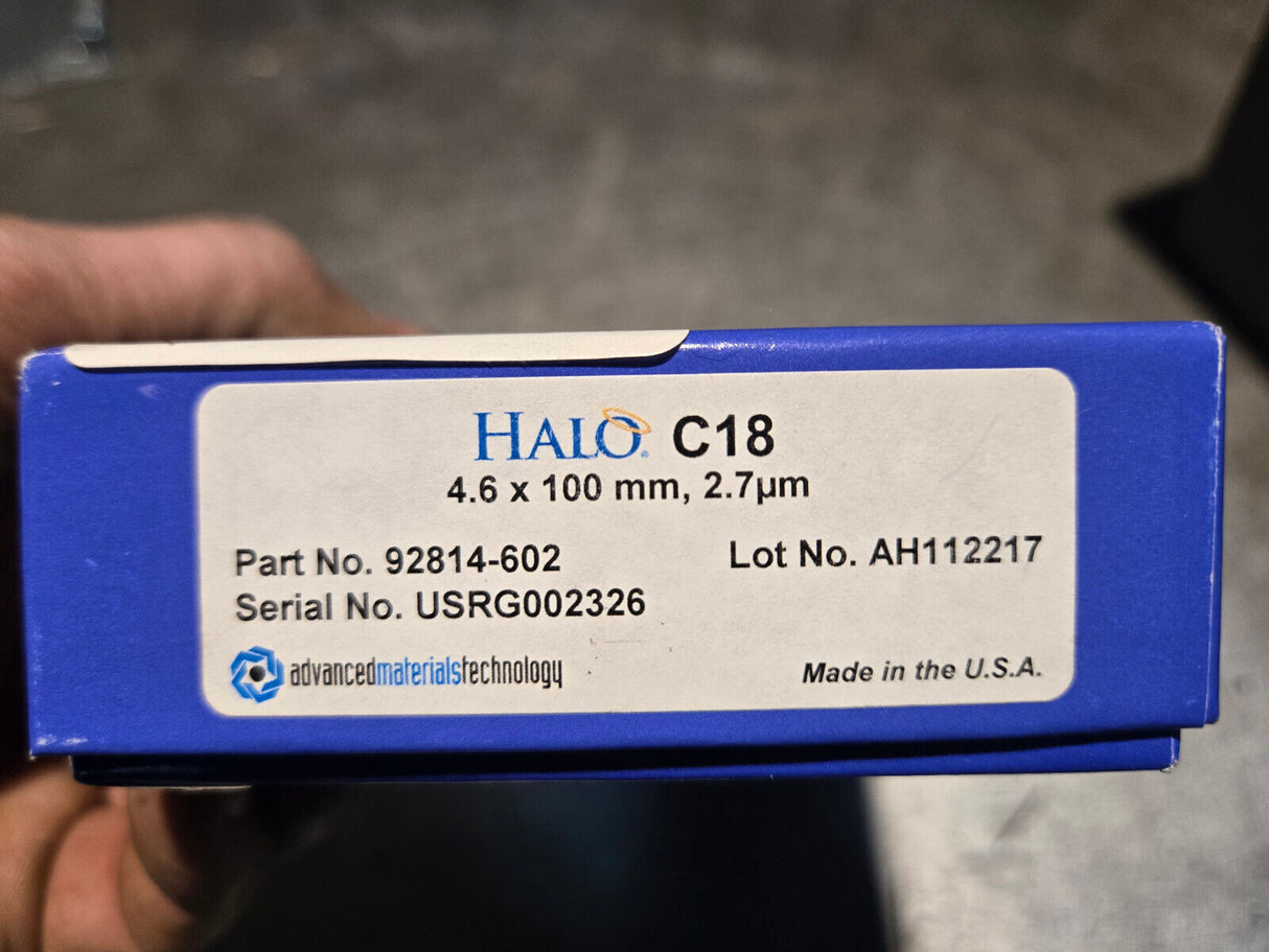 SEALED HALO C18 4.6 X 100 MM, 2.7um COLUMN PART NO: 92814-602