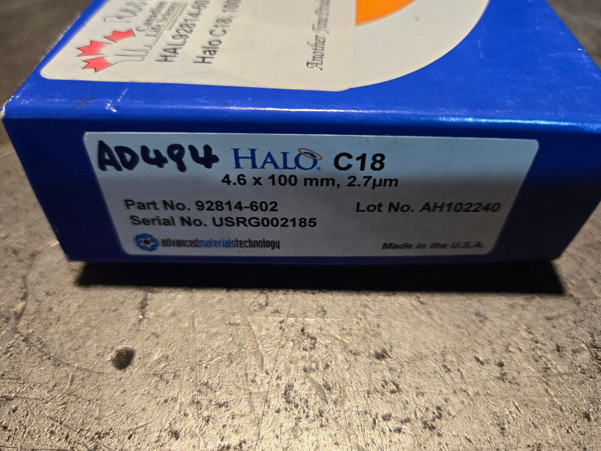 HALO C18 4.6 X 100 MM, 2.7um COLUMN PART NO: 92814-602