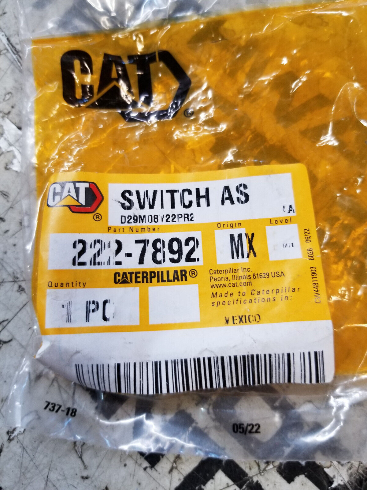 222-7892 Switch Assembly-Rocker Window 2227892