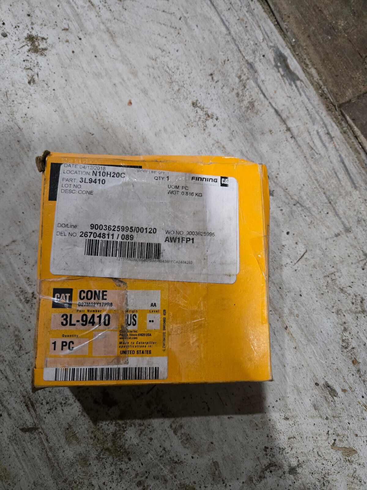 CATERPILLAR 3L-9410: 66.68mm ID Tapered Roller Bearing Cone 3L9410