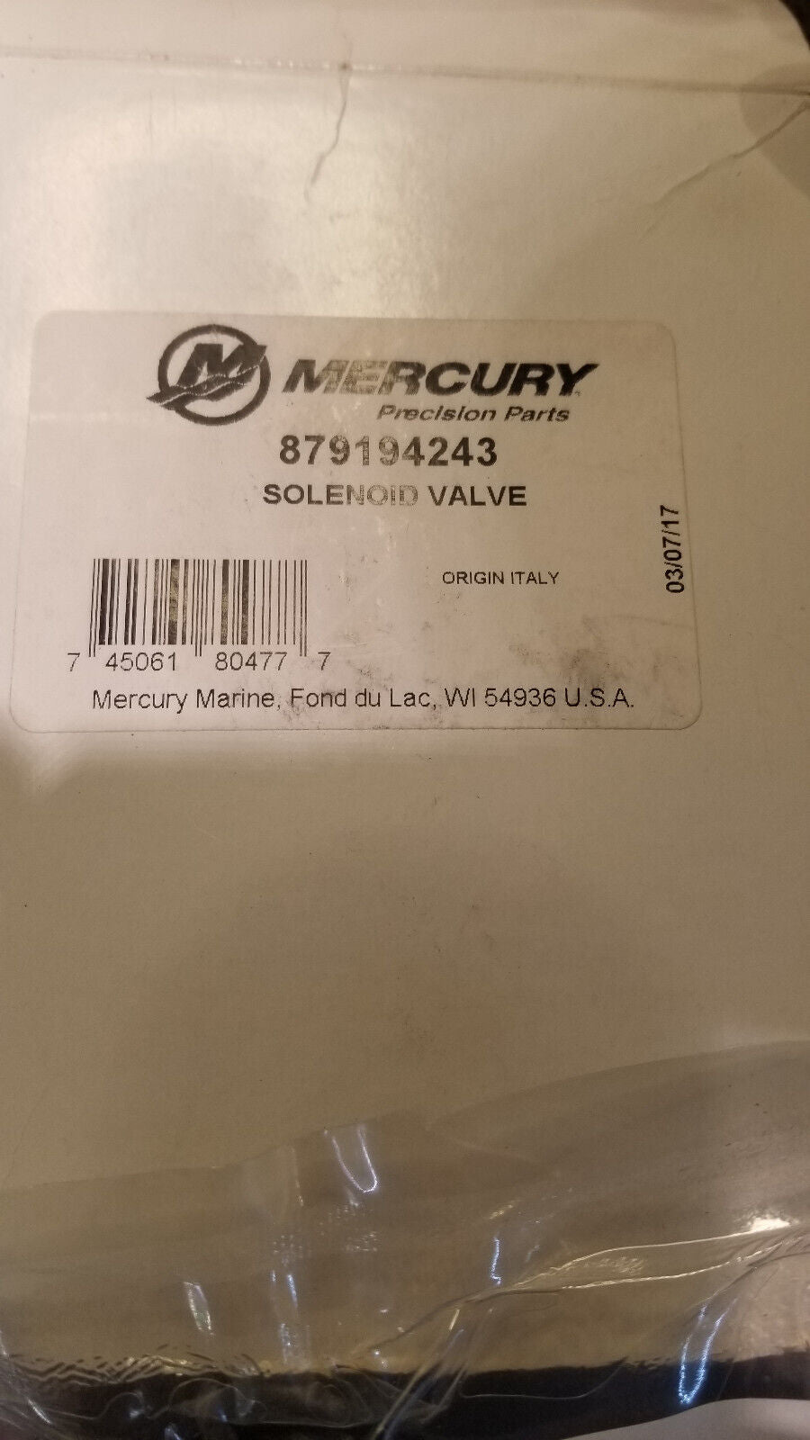 New Mercury Mercruiser Quicksilver 879194243 Solenoid Valve