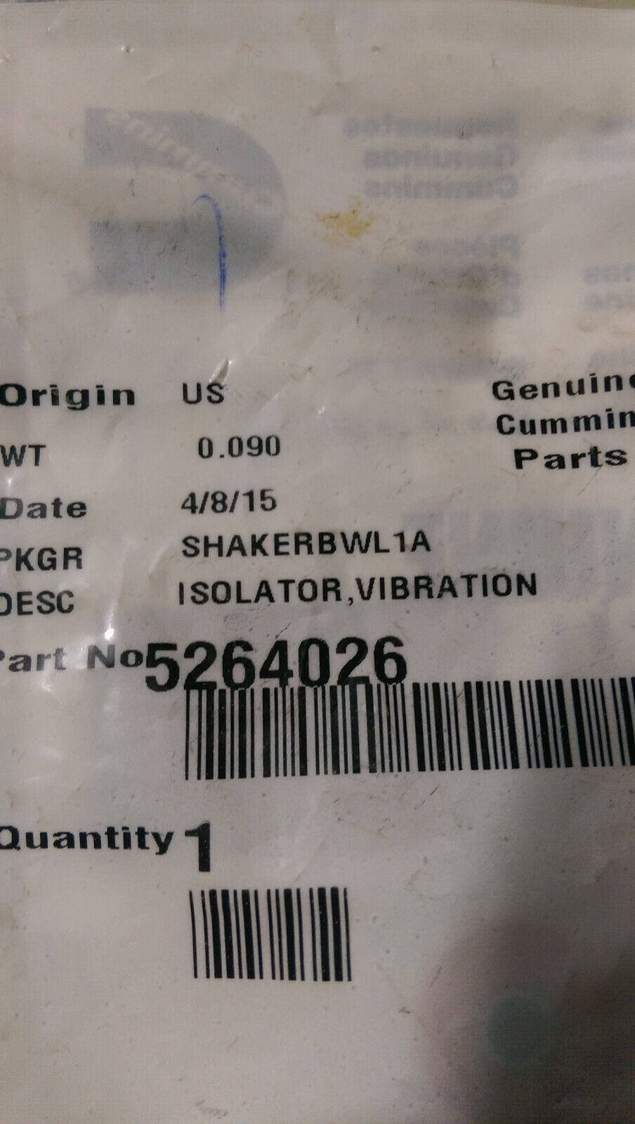 5264026 CUMMINS VIBRATION ISOLATOR