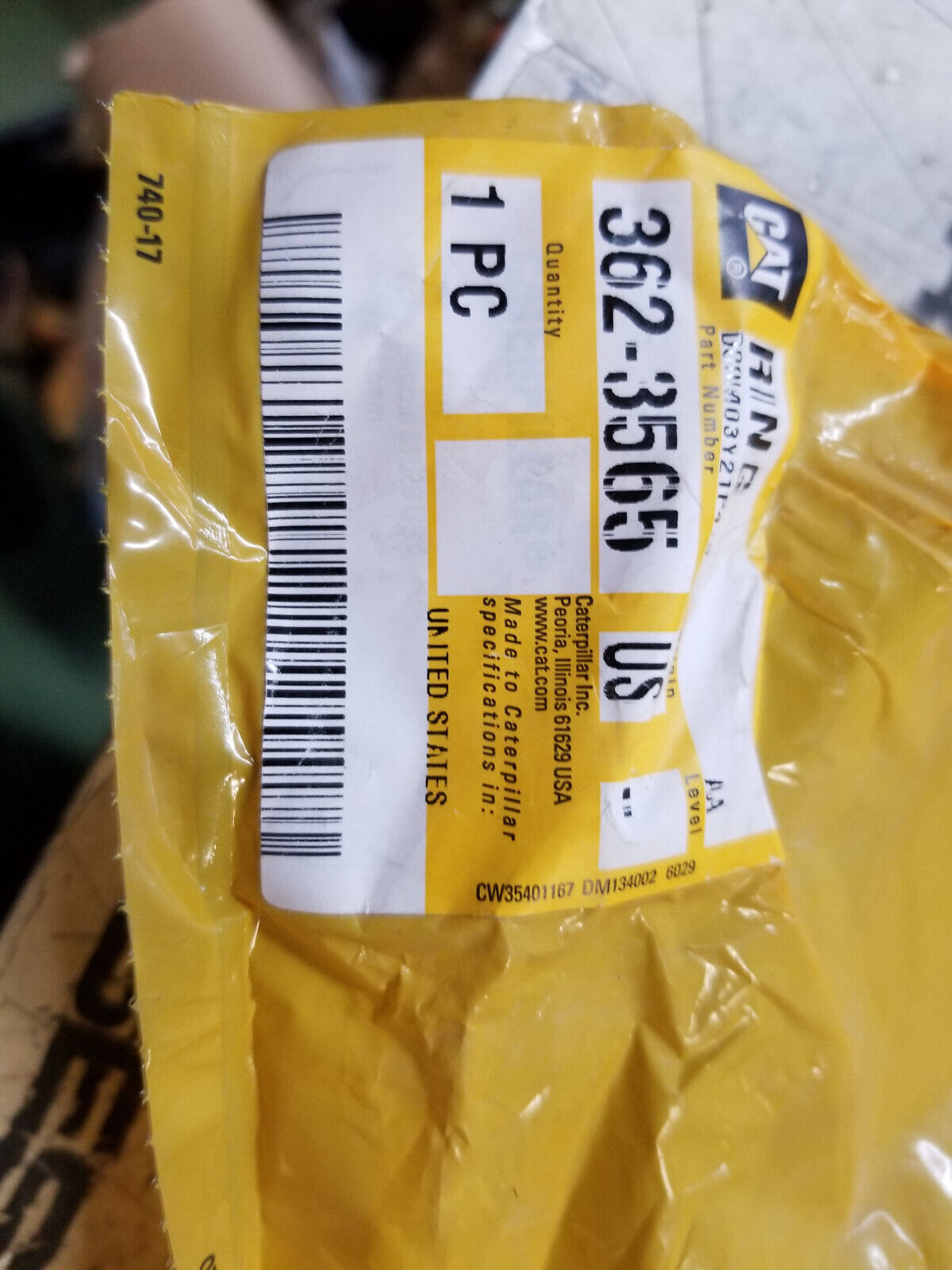 362-3565 CAT 137.46mm Internal Diameter Plastic Ring