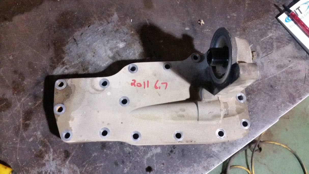 2011 CUMMINS 6.7L 6.7 OIL FILTER HOUSING OIL COOLER ADAPTER 5285028