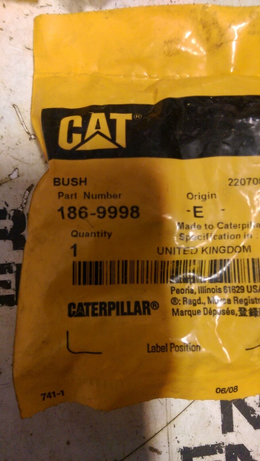 CATERPILLAR 186-9998 BUSHING