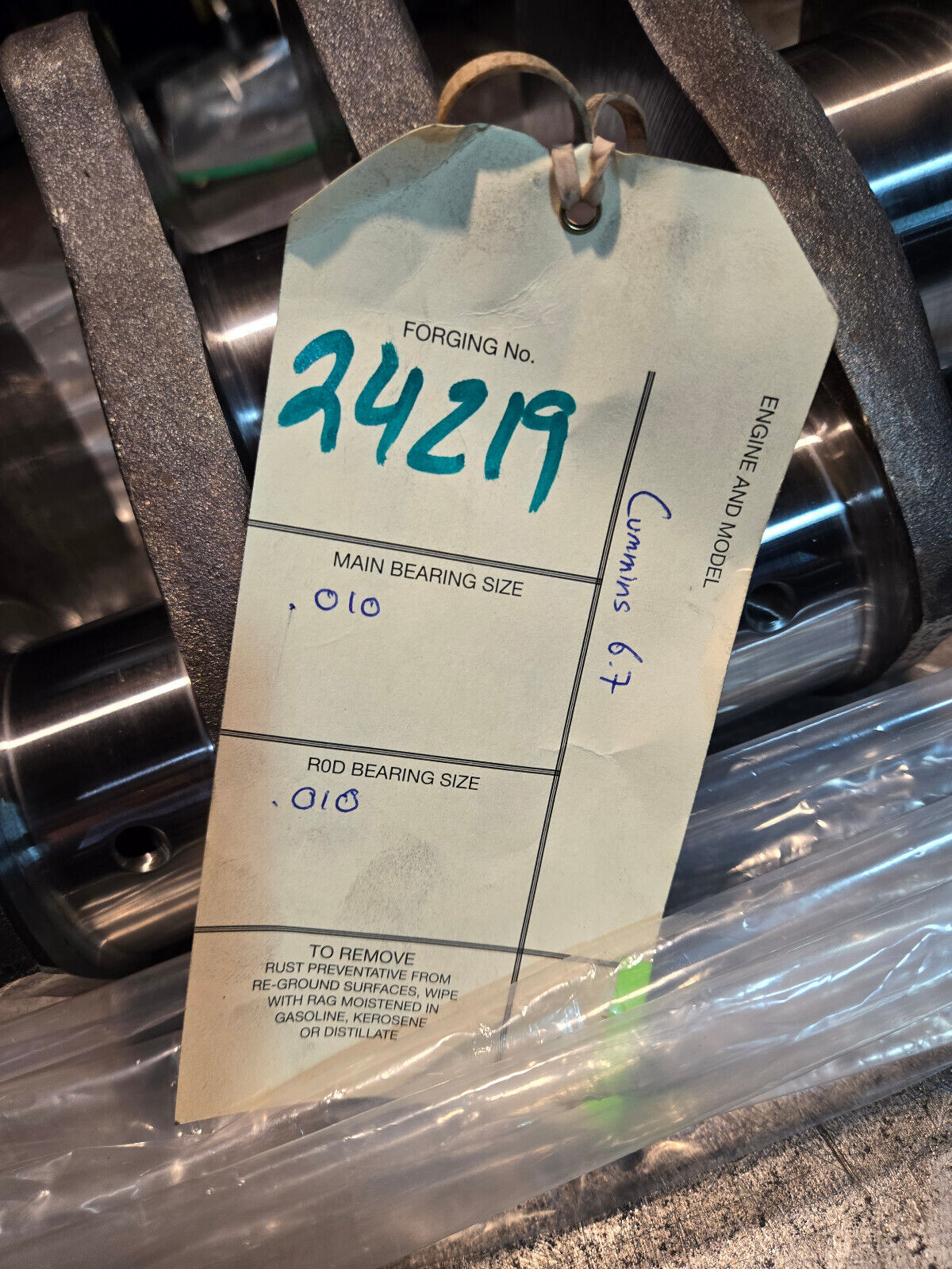 REMAN CUMMINS 6.7L CRANKSHAFT 4935689 POLISHED .010 SONOFLUXED COMPLETE W GEAR