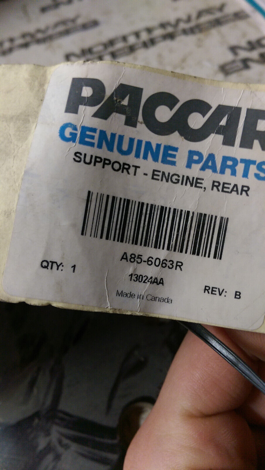 A85-6063R Paccar Made Peterbilt Engine Support Motor Mount Rear RH Pass Side