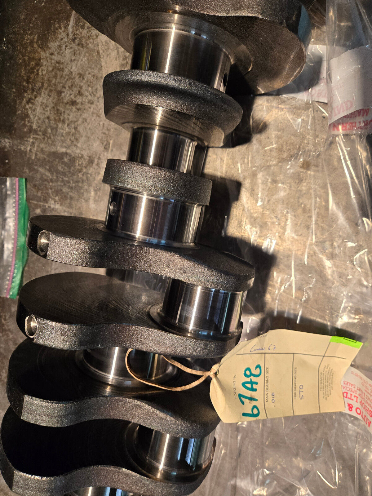 REMAN CUMMINS 6.7L CRANKSHAFT 4935613 POLISHED SONOFLUXED COMPLETE W GEAR