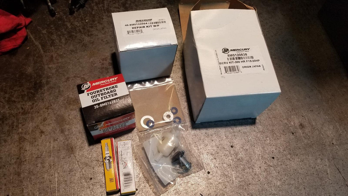 Mercury Mariner 300hr Service Kit 15/20hp Carb 4-Stroke 0R235949 & Up 8M0120838