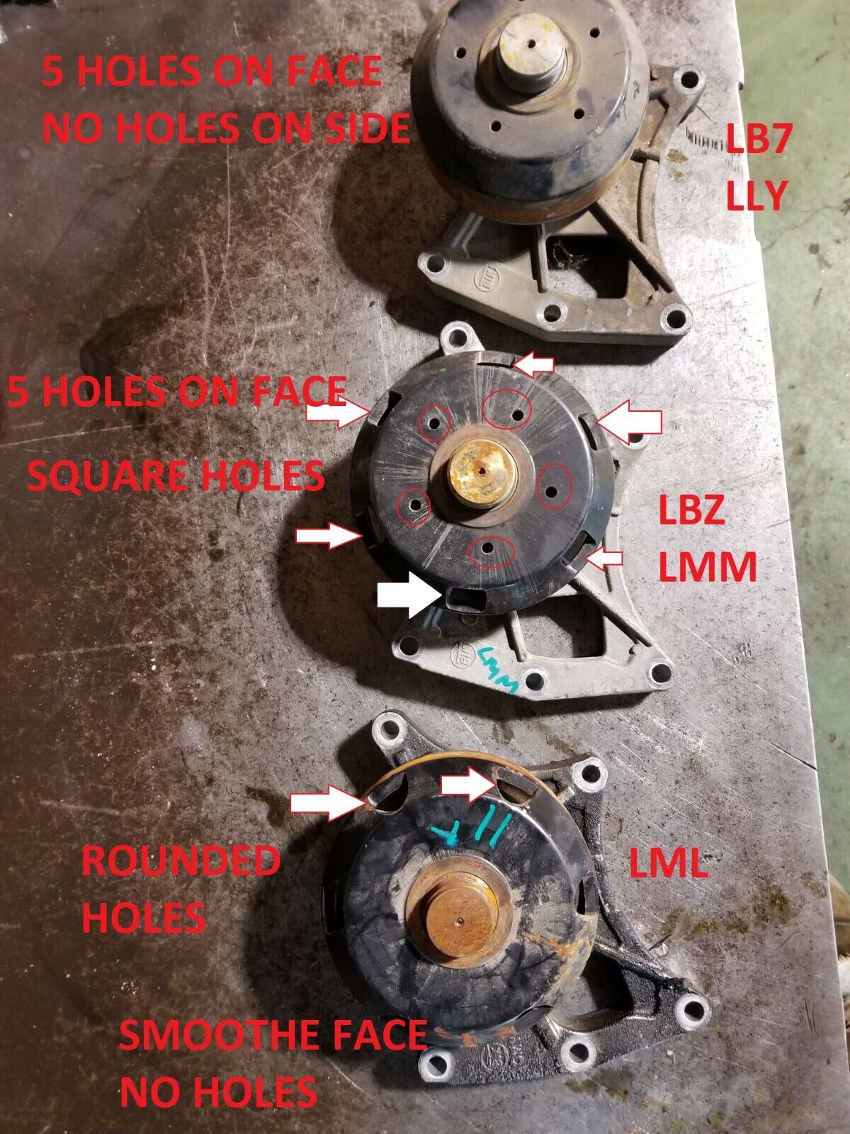 01-10 2001-2010 Duramax LB7 LLY LBZ LMM Fan Pulley w/bracket 97226289 w/holes