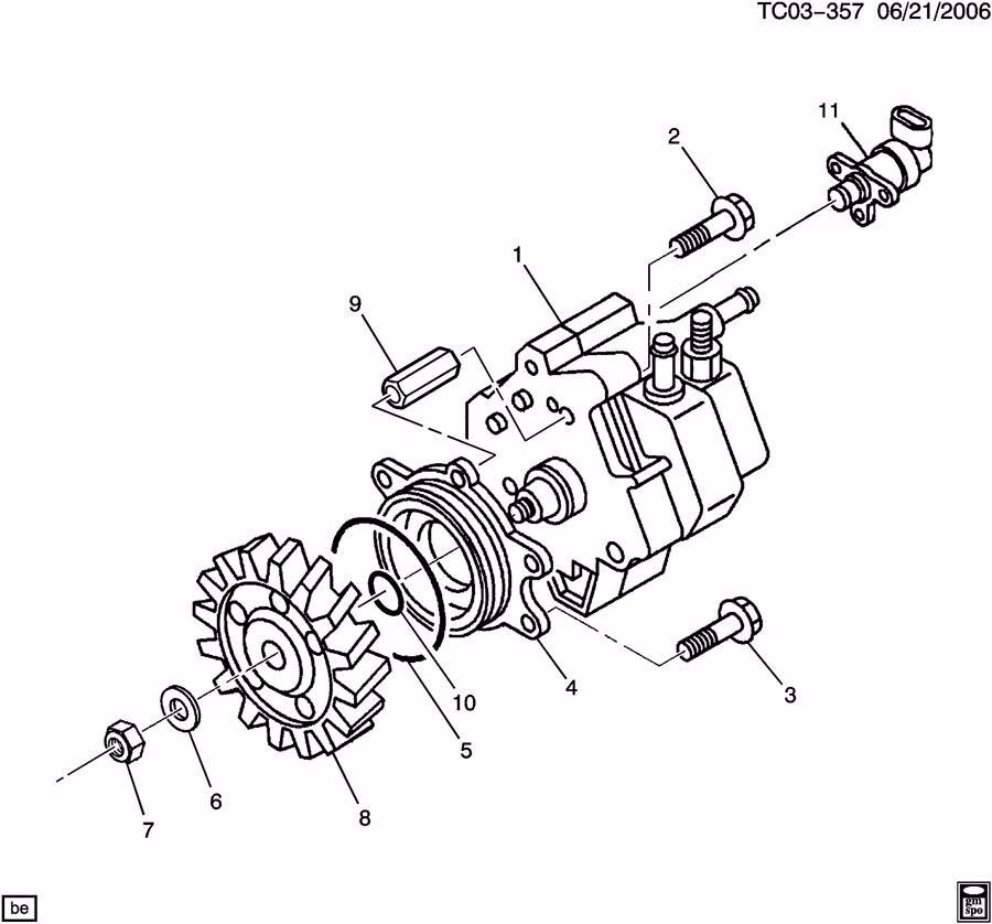 2001-2010 Chevy GMC 6.6 LB7 LLY LBZ LMM Duramax CP3 PLATE BOLTS AND NUT