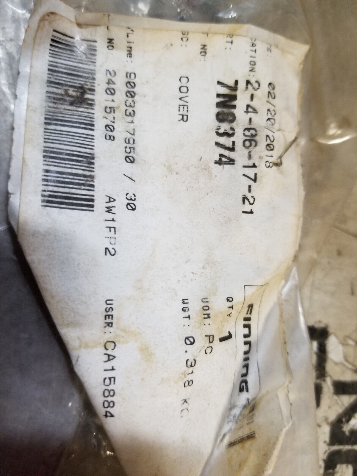 CAT 7N-8374 PLATE COVER 7N8374