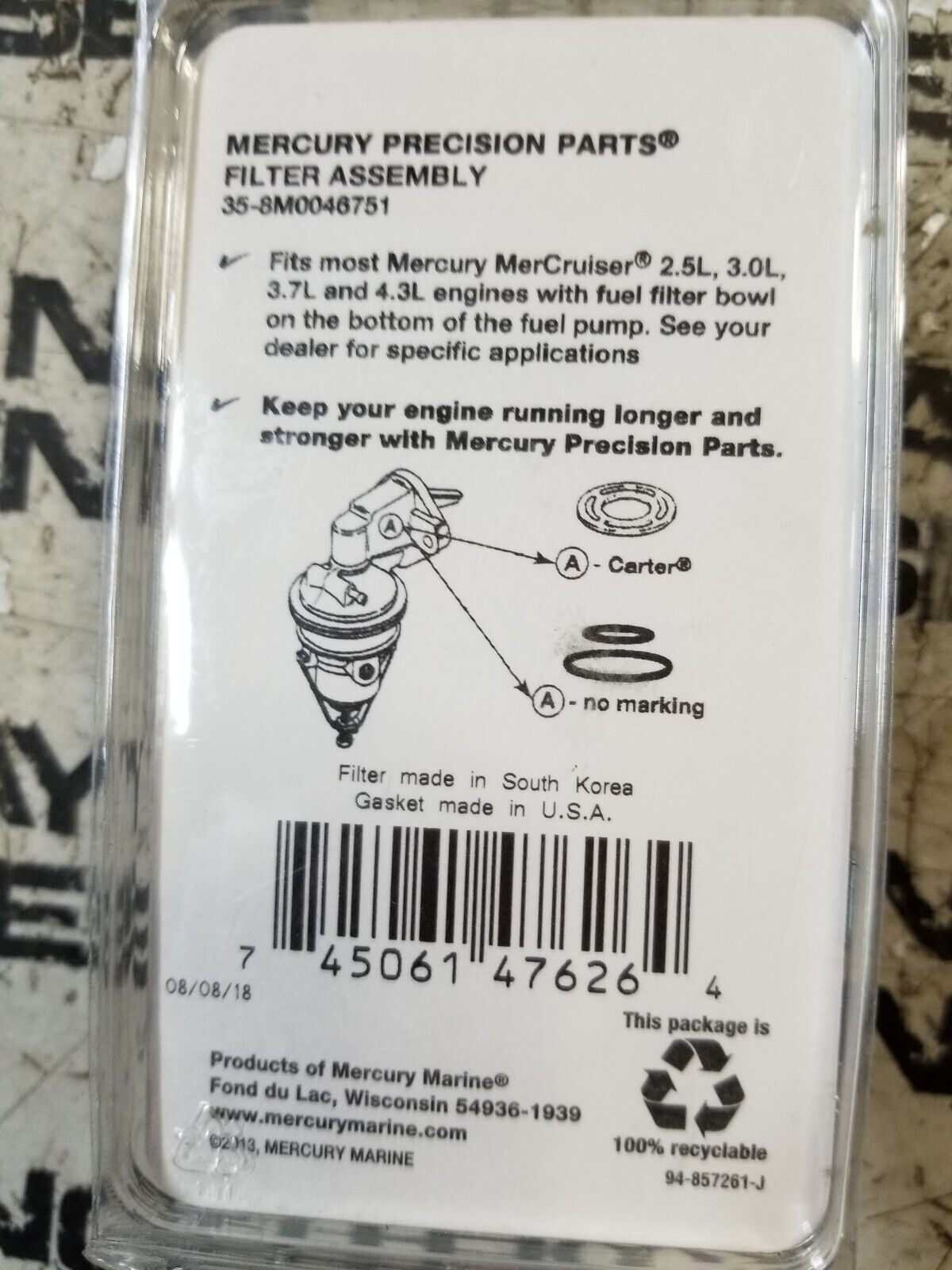 QUICKSILVER Fuel Pump Filter 35-8M0046751