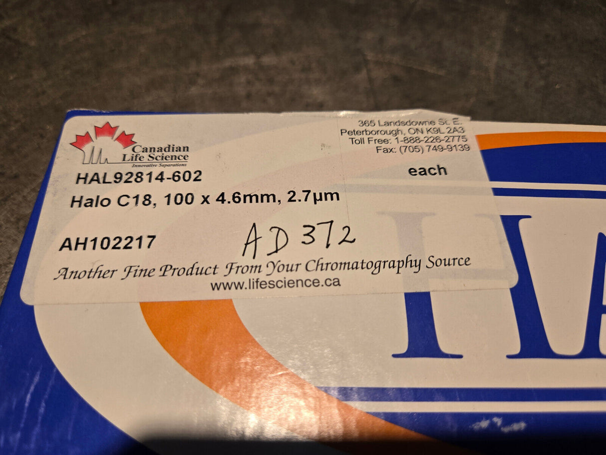 HALO C18 4.6 X 100 MM, 2.7um COLUMN PART NO: 92814-602