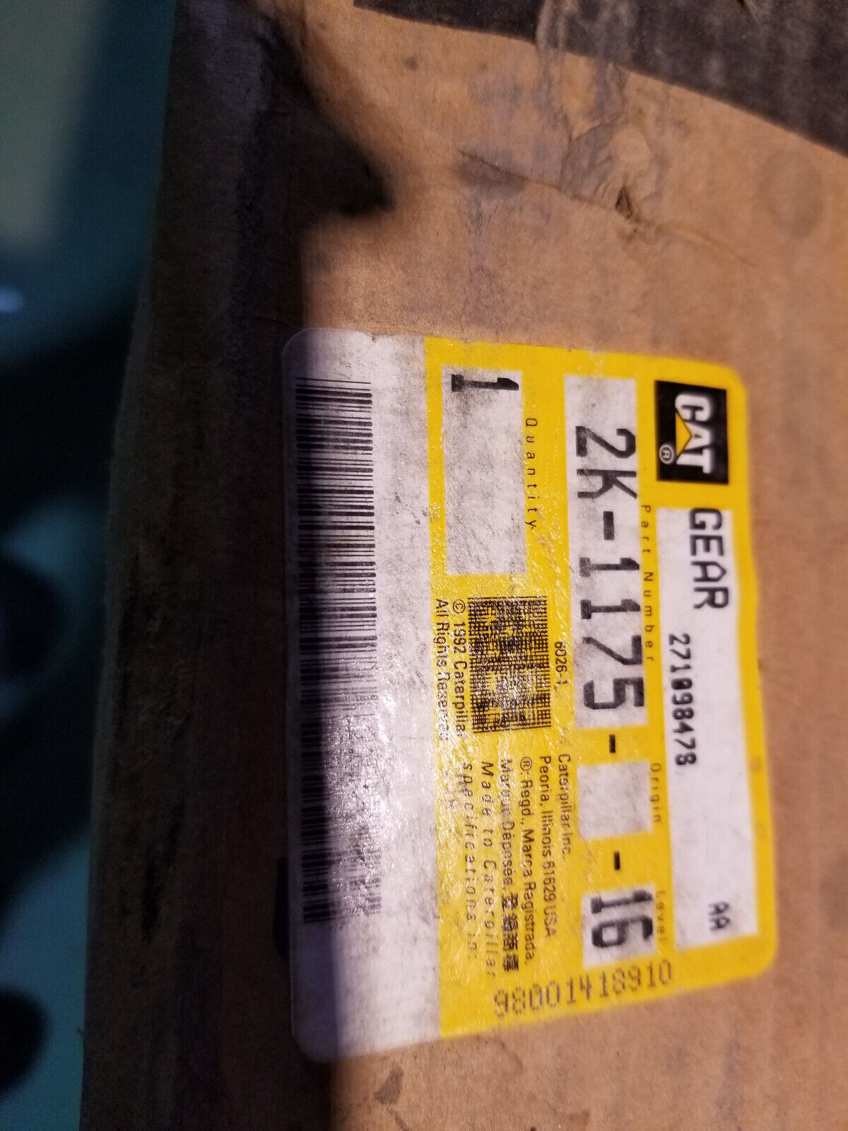 2K-1175 GENUINE CATERPILLAR CAT 2K1175 GEAR SPUR GEAR