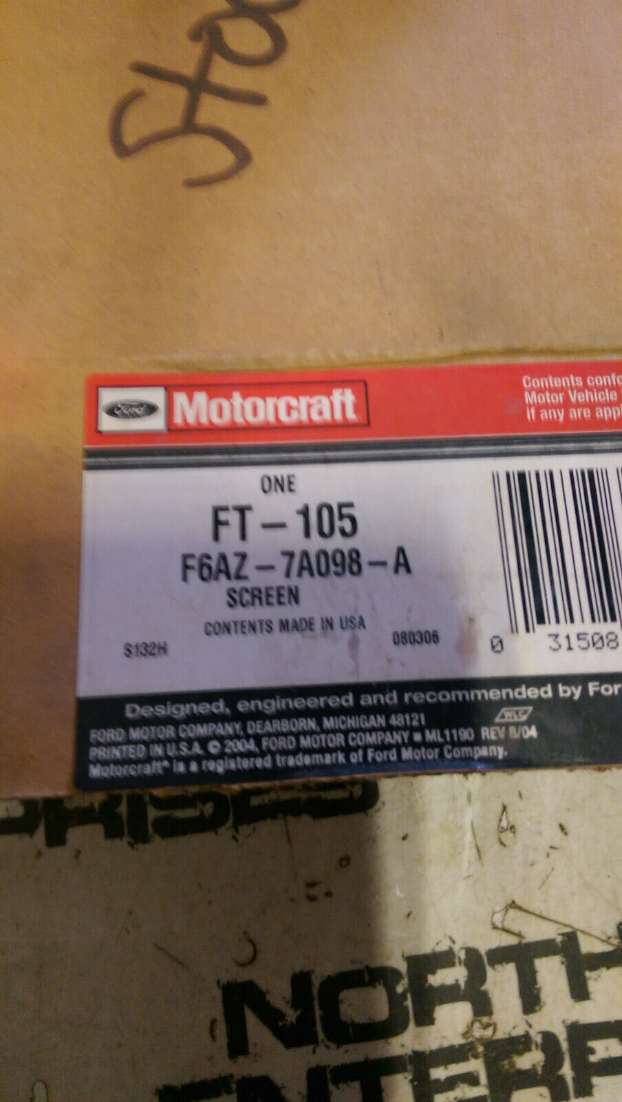 FT-105 MOTOCRAFT FILTER