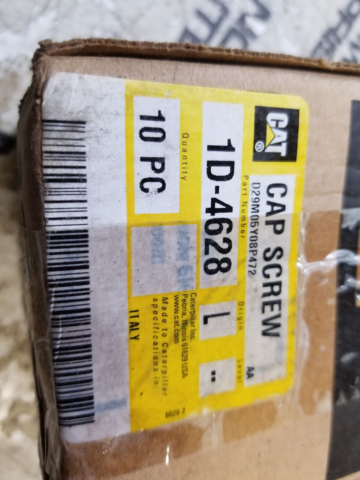 1 BOX OF 10 SCREWS CATERPILLAR 1D-4628 1D4628