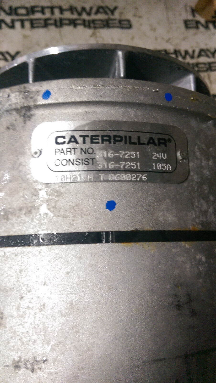 Caterpillar 316-7251 CAT 24 Volt 105 Amps Heavy Duty Alternator Aluminum Casting