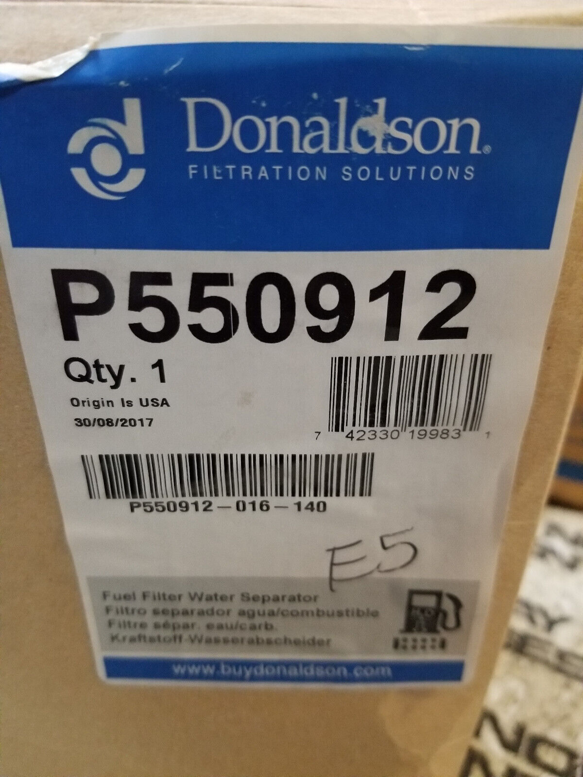 P550912 DONALDSON FILTER