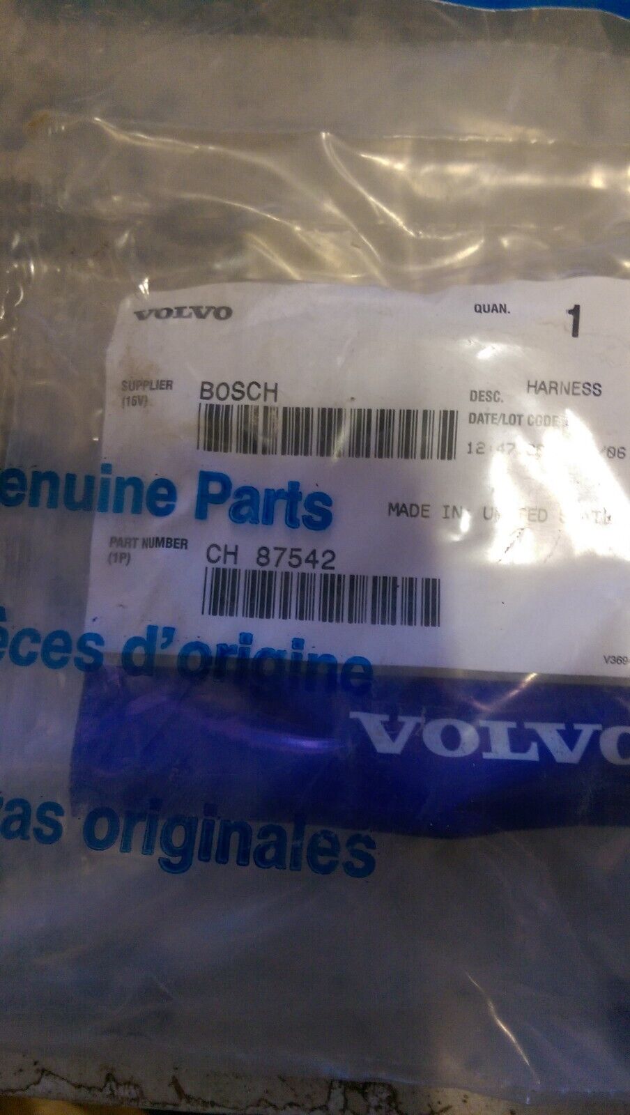 CH87542 VOLVO CH 87542 BOSCH HARNESS