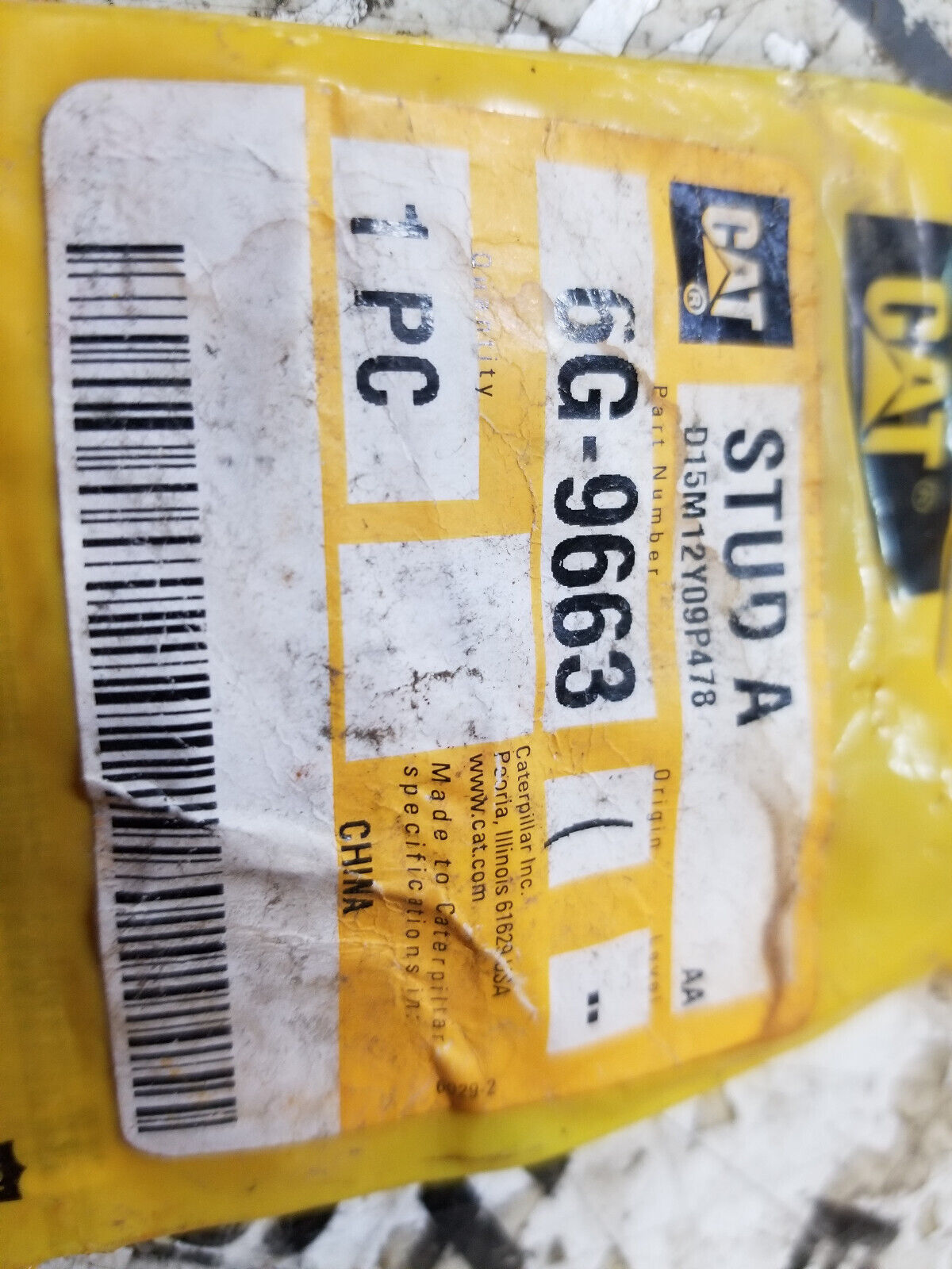 LOT OF 2PC - 6G-9663 CATERPILLAR STUD 6G9663